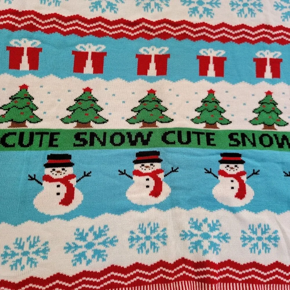 Holiday Christmas Suoer Soft‎ Acrylic Throw Blanket Snowmen Frosty Snow Cute